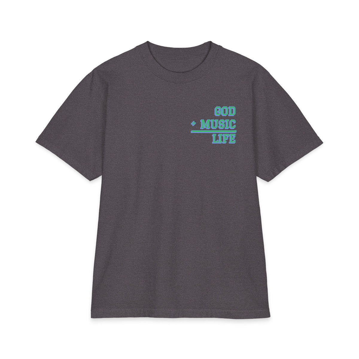 GL Faithful 07 Varsity Tee - OG Green & Cornflower (Charcoal Grey)