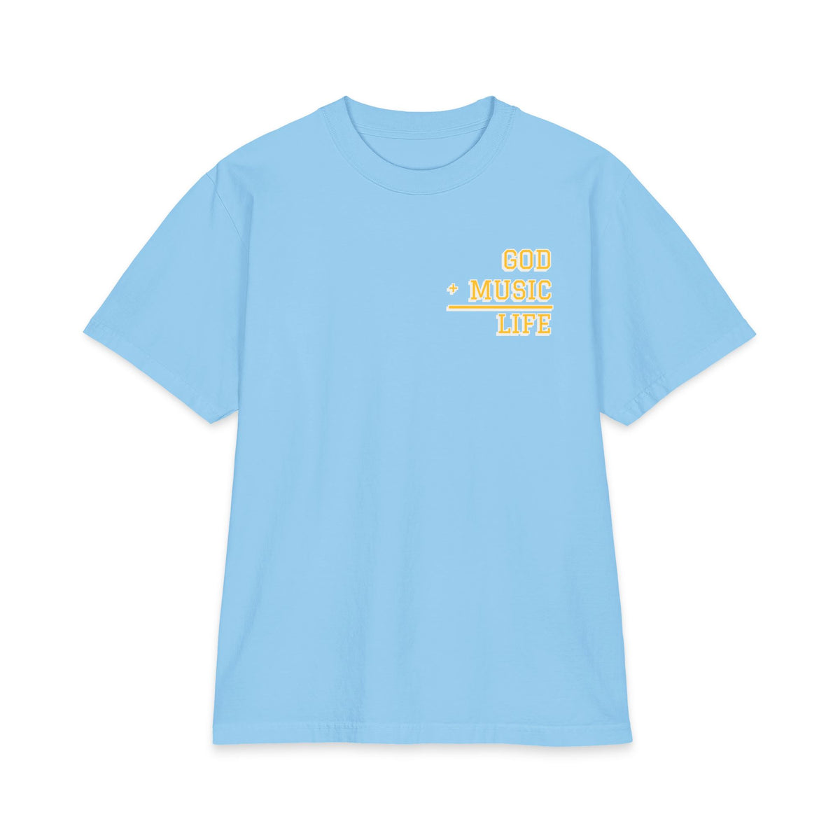GL City Varsity Tee - Los Angeles 07 - Powder Blue & Gold (Sky Blue)