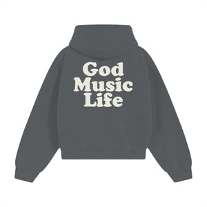 Good Book Oversized Hoodie — Dark Gray / Cream