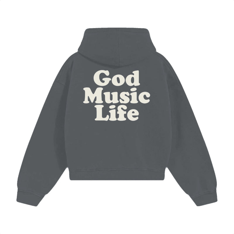 Good Book Oversized Hoodie — Dark Gray / Cream