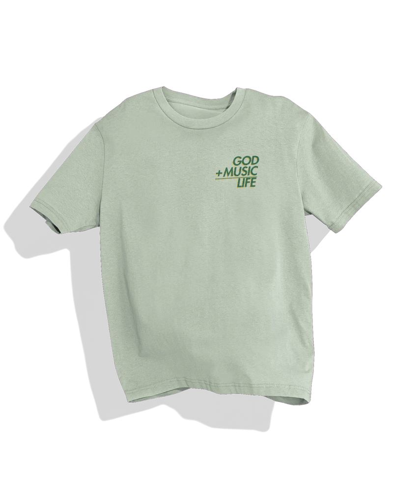 GOD + MUSIC = LIFE Tee — Sage