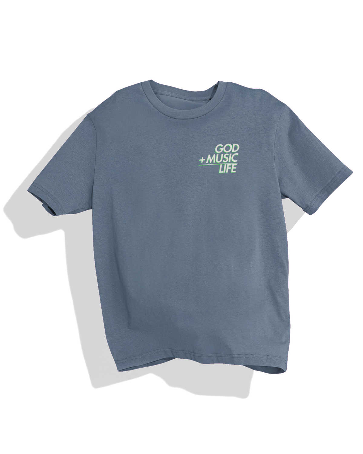 GOD + MUSIC = LIFE Tee — Denim