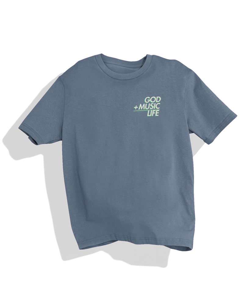 GOD + MUSIC = LIFE Tee — Denim